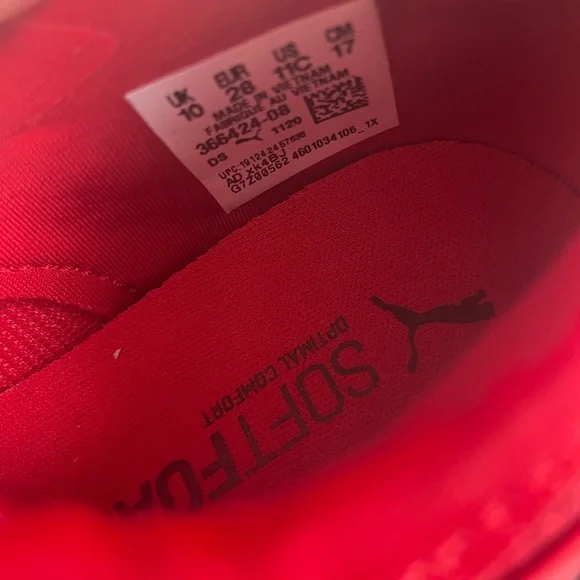 NWT Puma Men's Pacer Next Cage Sneakers Red And Black Size 11C - Picture 7 of 7